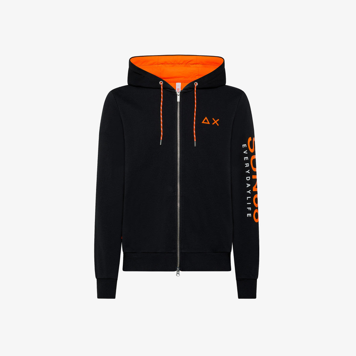 SUN68 - Felpa zip con cappuccio