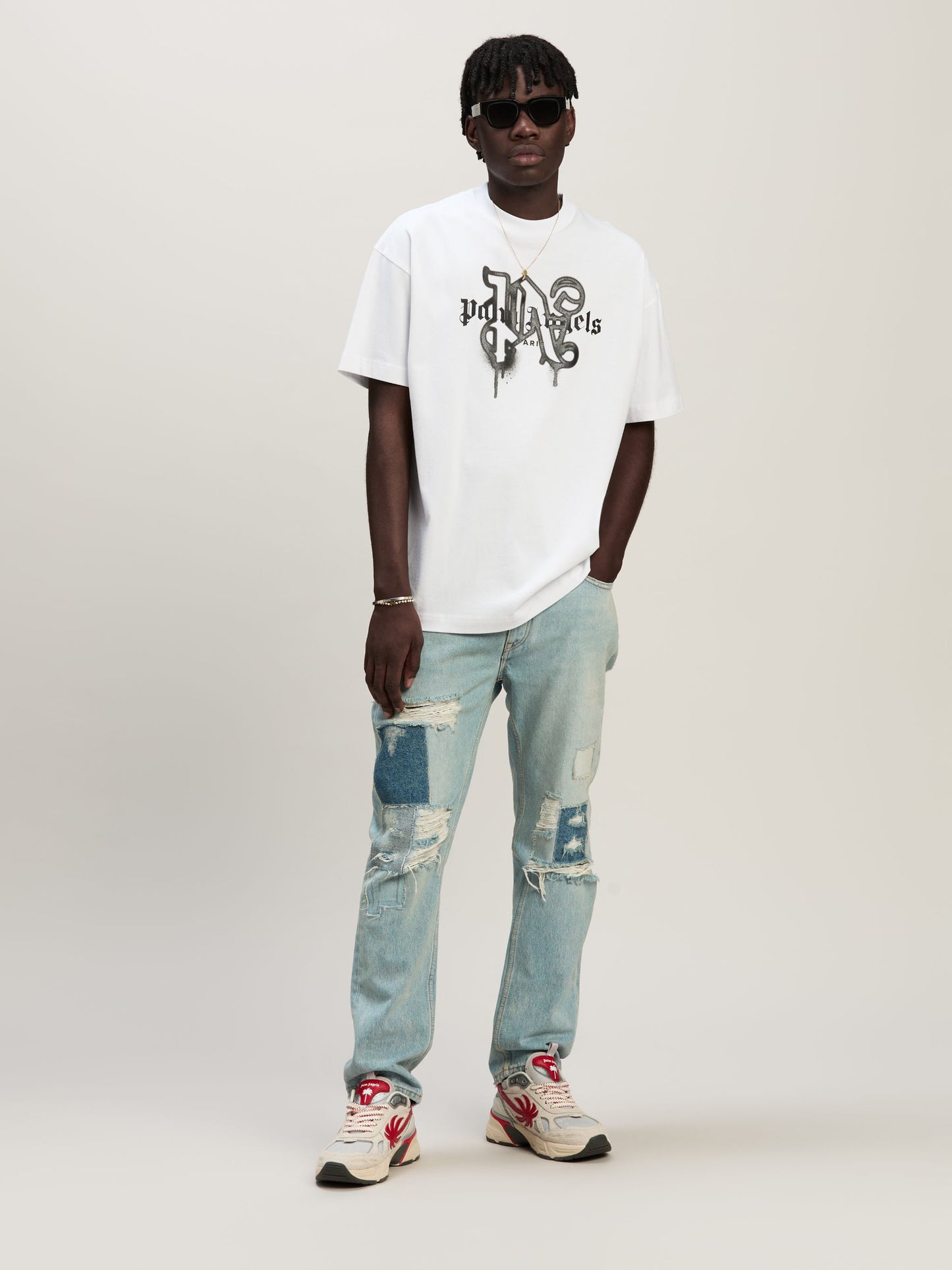 PALM ANGELS - T-Shirt Oversize monogram spray