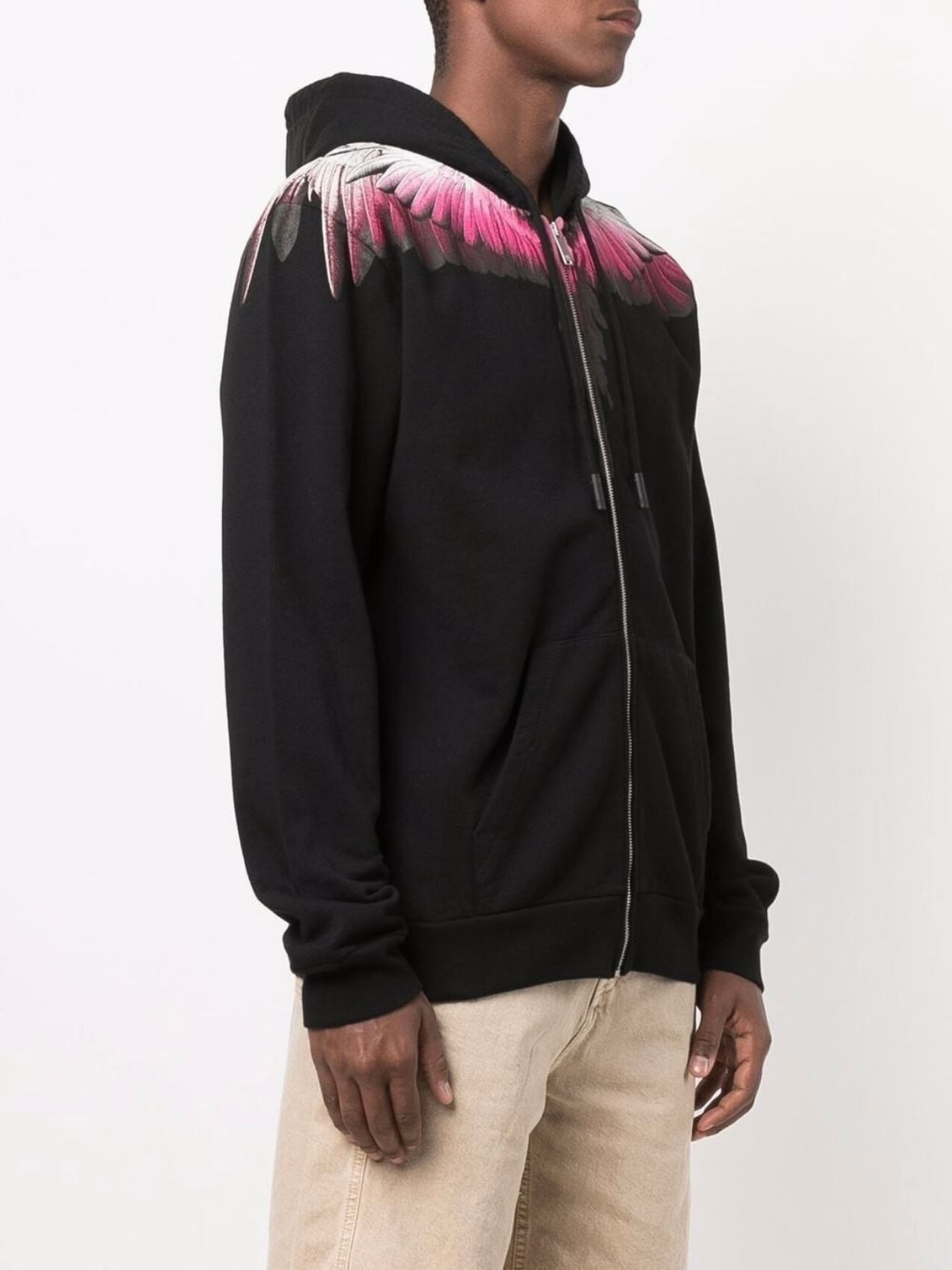 MARCELO BURLON - Felpa zip con cappuccio