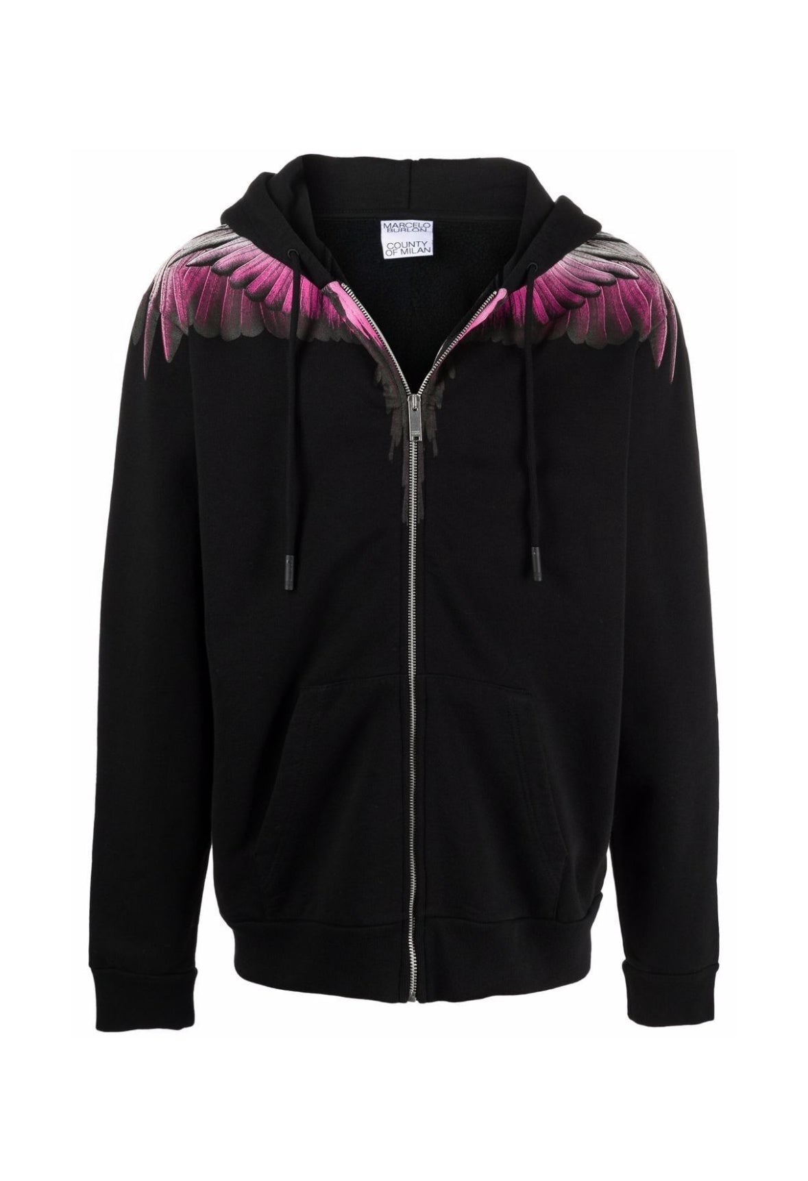 MARCELO BURLON - Felpa zip con cappuccio
