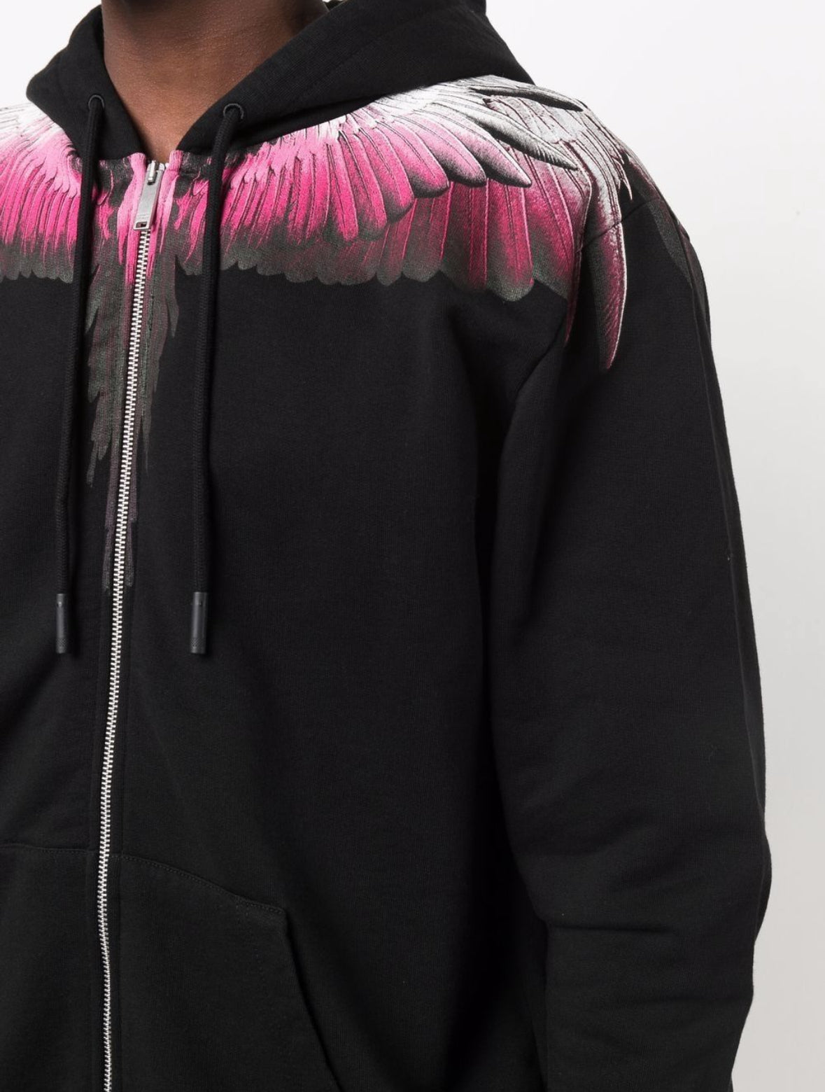 MARCELO BURLON - Felpa zip con cappuccio